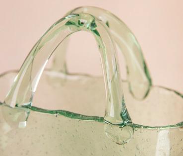 Preview: Muxing Glas Blumenvase Handtasche geformt klar Vase Aquarium